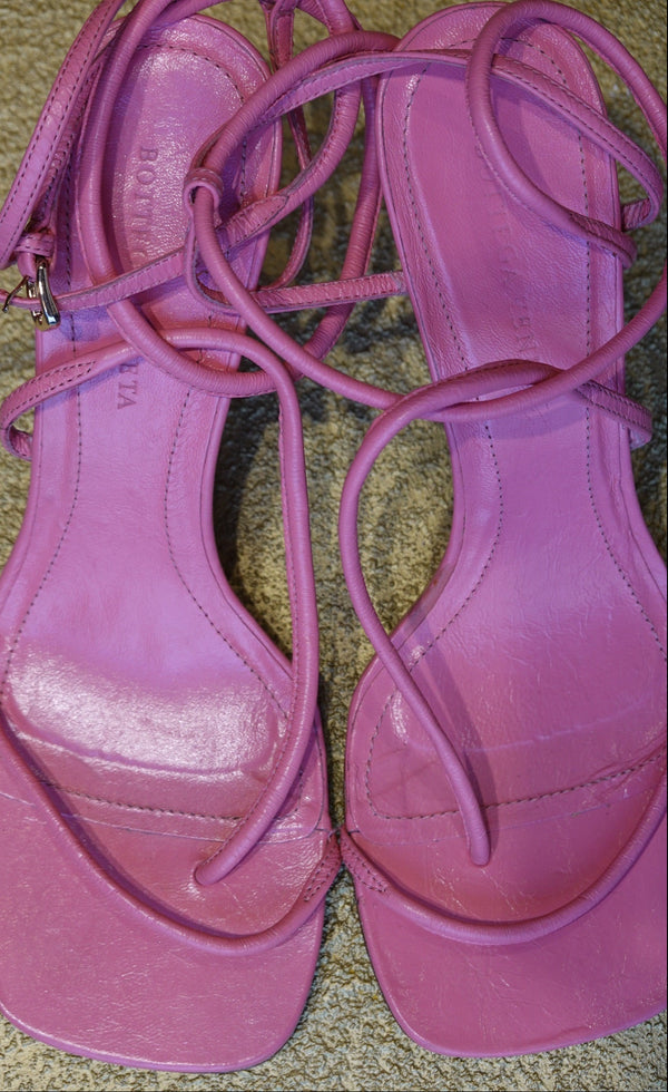 Pink Strappy Heel Sandals