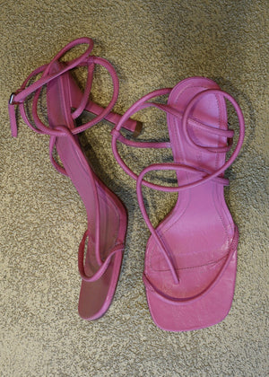 Pink Strappy Heel Sandals
