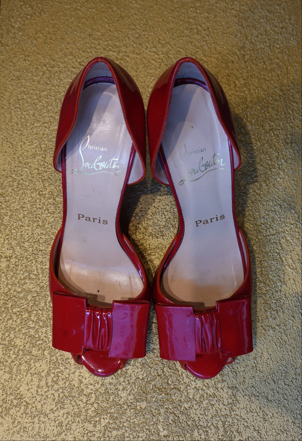 Red Patent Pointed Heel Pumps