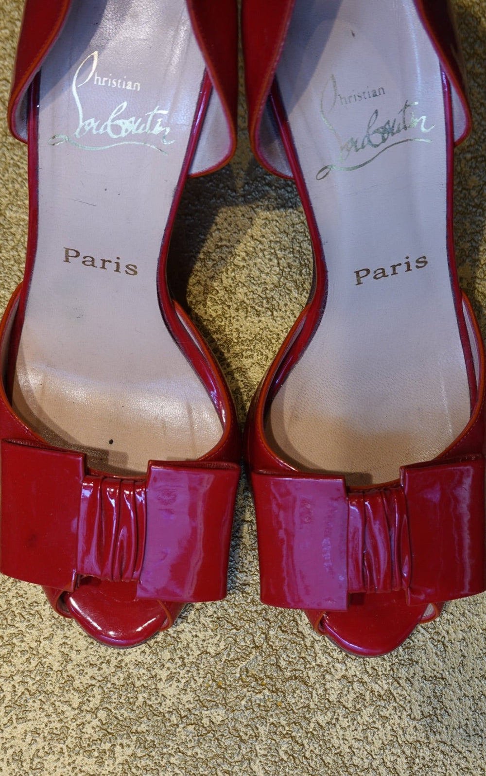 Red Patent Pointed Heel Pumps