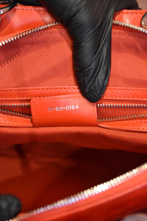 Red Quilted Top Handle Bag
