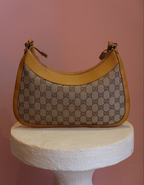 Tan Monogram Hobo Shoulder Bag