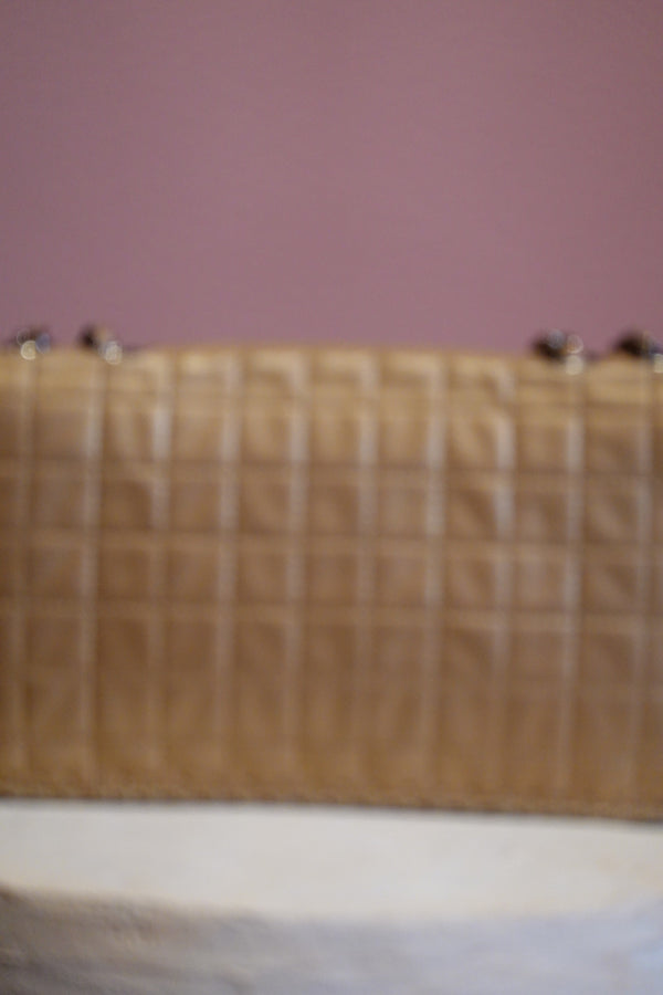 Tan Quilted Chain Shoulder Bag