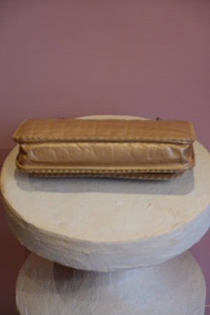 Tan Quilted Chain Shoulder Bag
