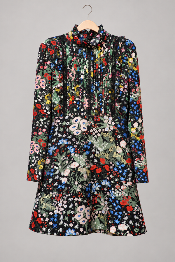 Valentino floral silk dress hanger-front