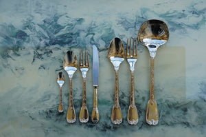 Italian 800 Silver Cutlery Set — 32 Pieces with Serving Cutlery