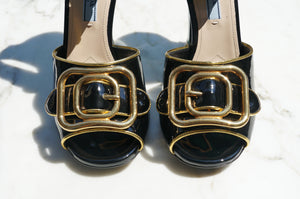 PRADA PATENT LEATHER SANDALS