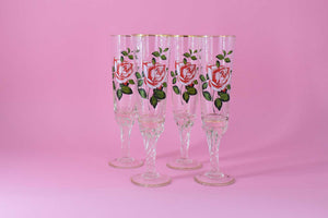 CRYSTAL GLASSES FLORAL MOTIF