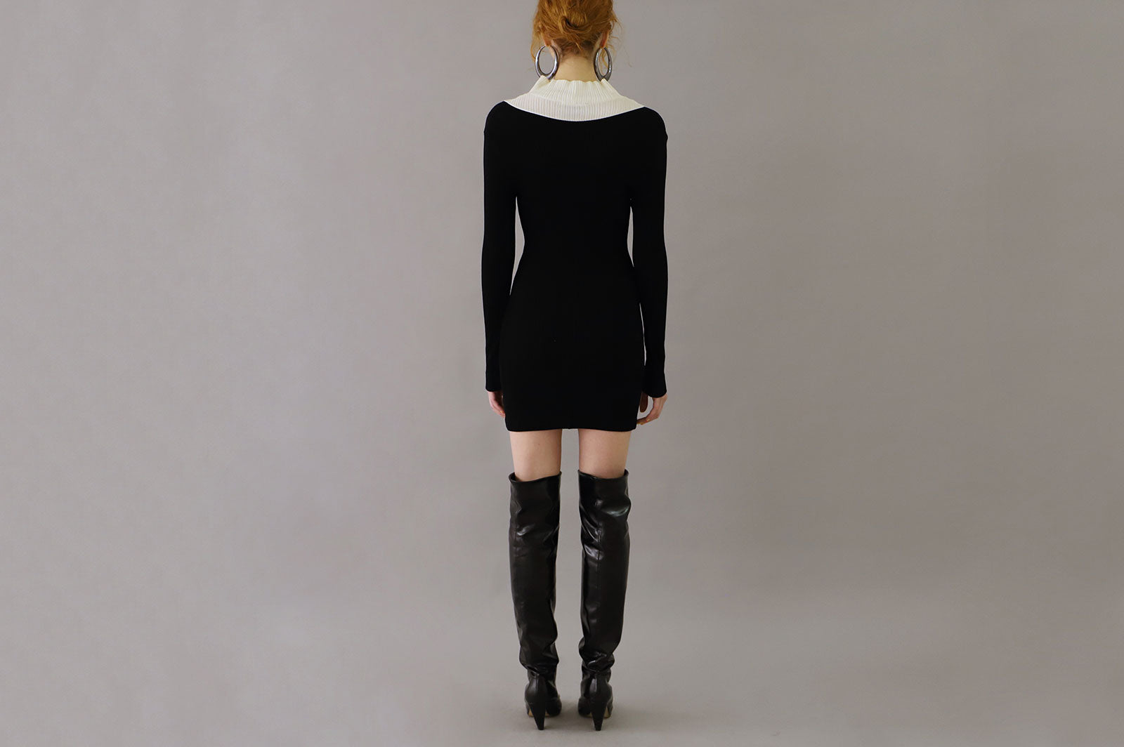 PACO RABANNE BLACK AND WHITE KNIT DRESS
