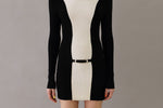 Load image into Gallery viewer, PACO RABANNE BLACK AND WHITE KNIT DRESS
